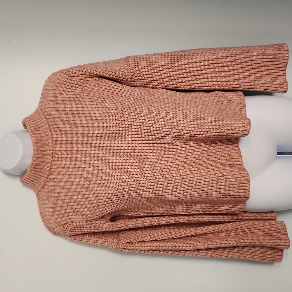 endless rose light pink, ribbed, bell sleeved sweater. Sz Med